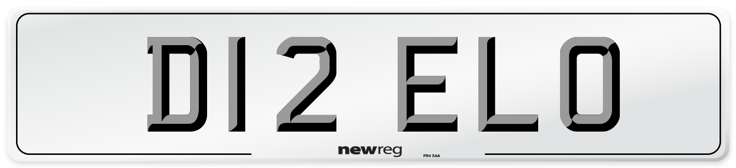 D12 ELO Number Plate from New Reg